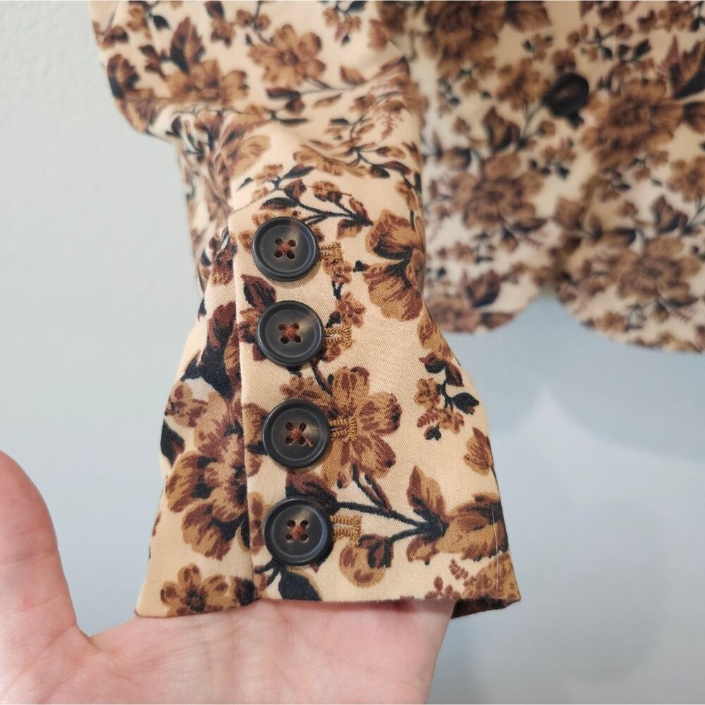 Free People Floral Print Boxy Blazer Sz XS - Picture 5 of 11